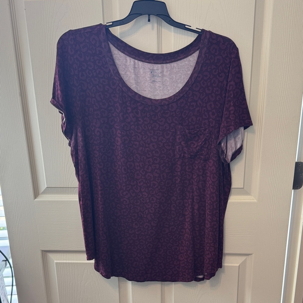 Women's Burgundy Patterned Top